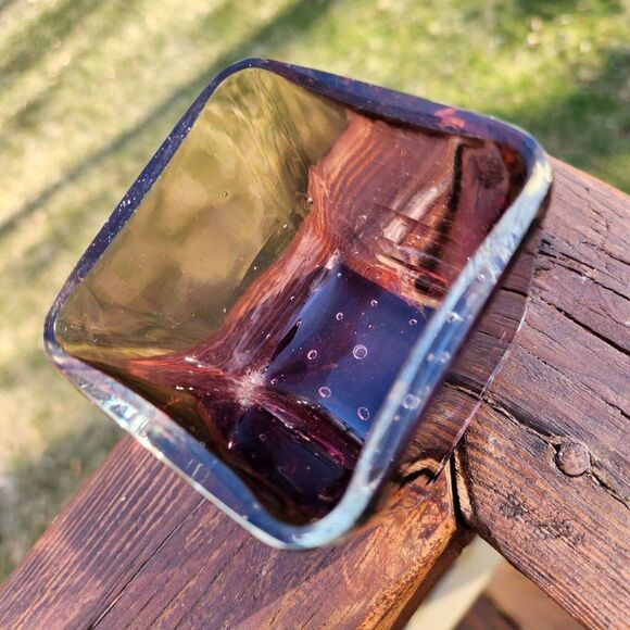 Carl Erickson Purple Sommerso Bullicante Glass Controlled Bubble Cigarette Vase - Picture 6 of 9